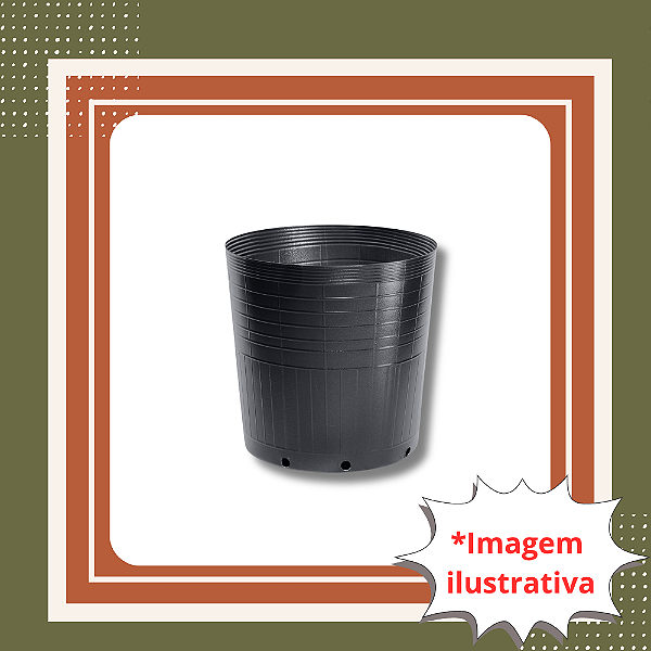 Vaso Embalagem p/ Mudas Preto 25 Litros Sem Alça