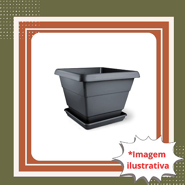 Vaso Floreira 20,9 Litros com Prato Tamanho 02 para Plantas