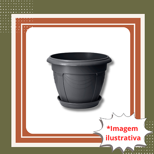 Vaso Romano 03 Preto 19 Litros com Prato Tamanho 3 | Elegância Clássica e Alta Capacidade