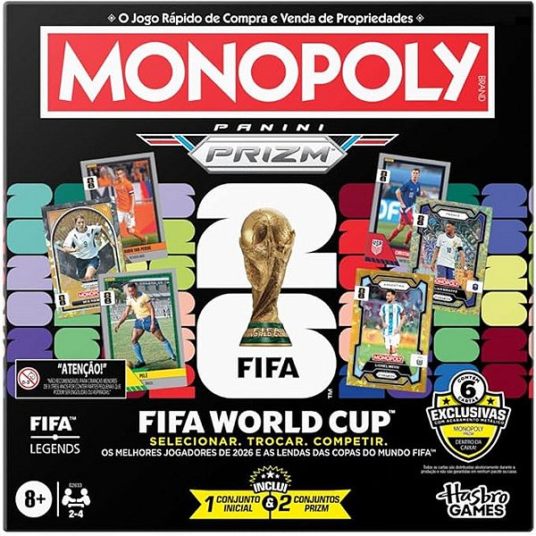 JOGO MONOPOLY PANINI PRIZM FIFA EDITION CORE GAME - HASBRO