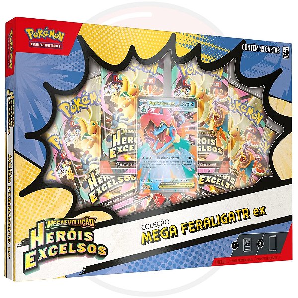 POKEMON TCG - BOX COLECAO HEROIS EXCELSOS M. FERALIGATR EX - COPAG