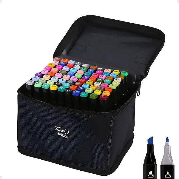 MARCADOR ARTISTICO 80 CORES PONTA DUPLA - BBR