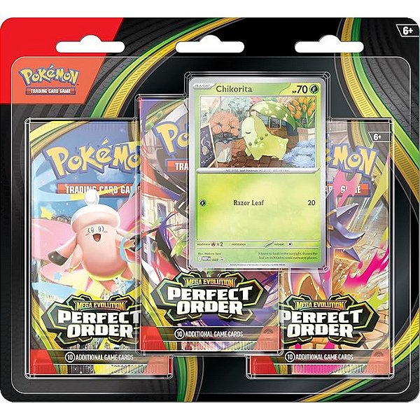POKEMON TCG EM INGLES - ME03 PERFECT ORDER 3 PACK BLISTER - THE POKÉMON COMPANY