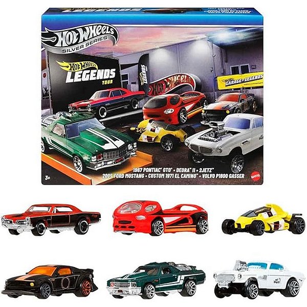 HOT WHEELS SILVER SERIES - CONJUNTO 6 CARRINHOS LEGENDS  TOUR - MATTEL