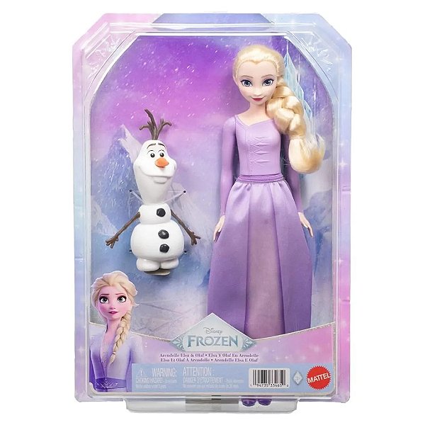 DISNEY PRINCESAS BONECA ELSA E OLAF - MATTEL