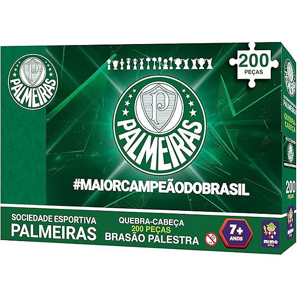 QUEBRA CABEÇA PALMEIRAS BRASÃO VERDÃO 200 PEÇAS - MIMO TOYS