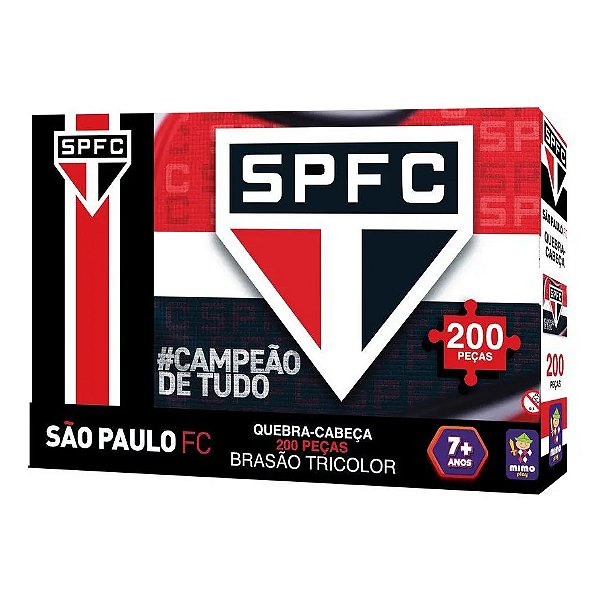 QUEBRA CABEÇA SÃO PAULO BRASÃO TRICOLOR 200 PEÇAS - MIMO TOYS