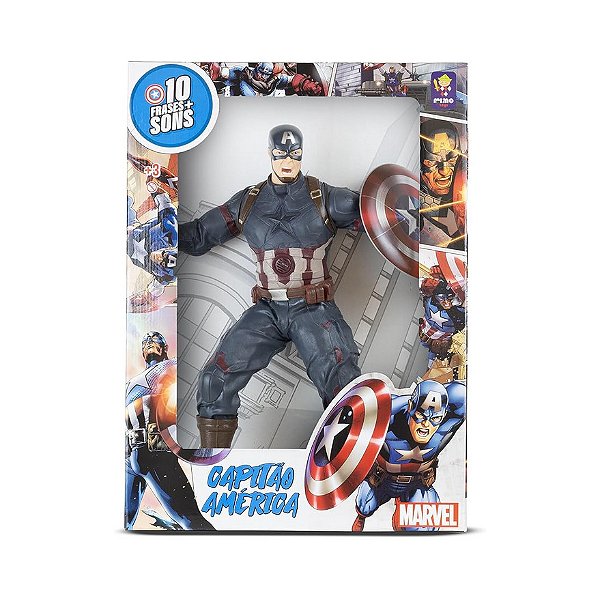 CAPITAO AMERICA UNIVERSE 10 FALAS + SONS 45CM - MIMO TOYS