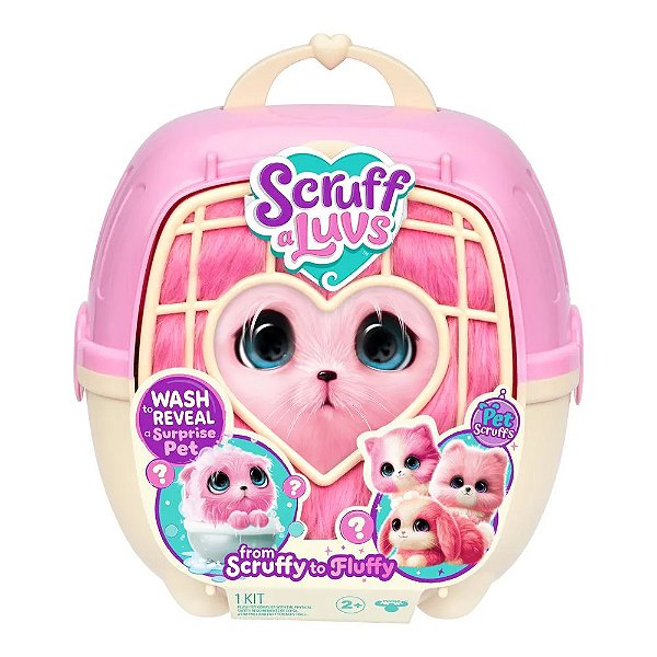 PELUCIA SURPRESA ADOTADOS SCRUFF A LUVS ROSA - FUN