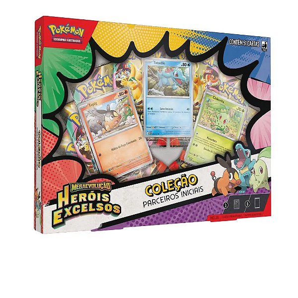 POKEMON TCG - BOX COLECAO HEROIS EXCELSOS PARCEIROS INICIAIS - COPAG