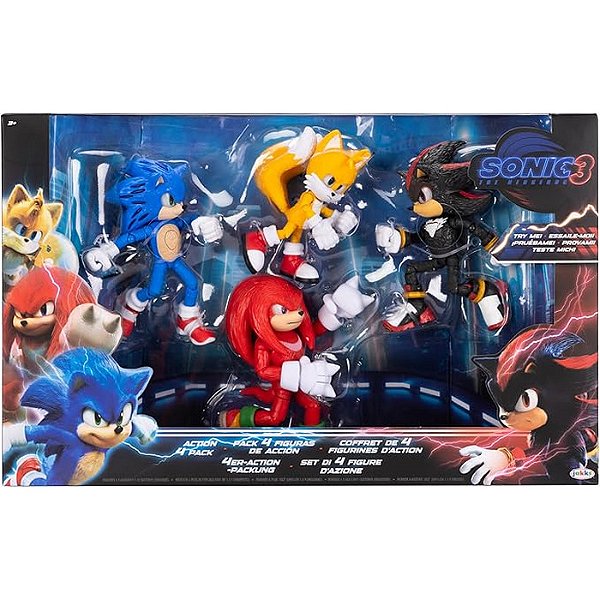 SONIC 3 - O FILME - PACOTE 4 FIGURAS DE A??O ANIMADAS - SUNNY