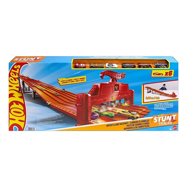 PISTA HOT WHEELS ACTION SUPER CORRIDA DE 6 PISTAS - MATTEL