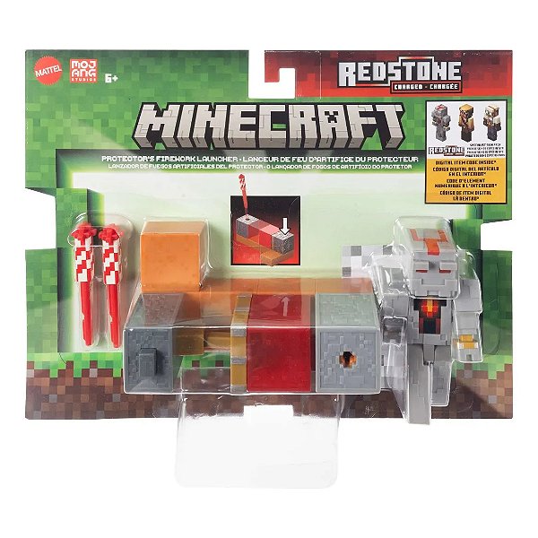 MINECRAFT REDSTONE CHARGED - LANÇADOR DE FOGOS DE ARTIFÍCIO - MATTEL