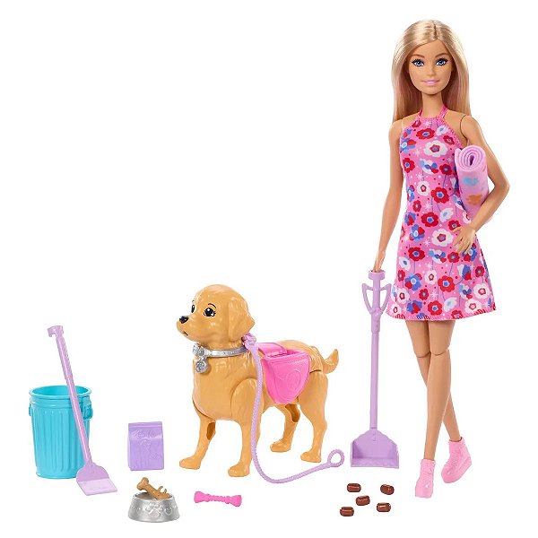 BARBIE PASSEIO COM CACHORRINHO E ACESSORIOS - MATTEL