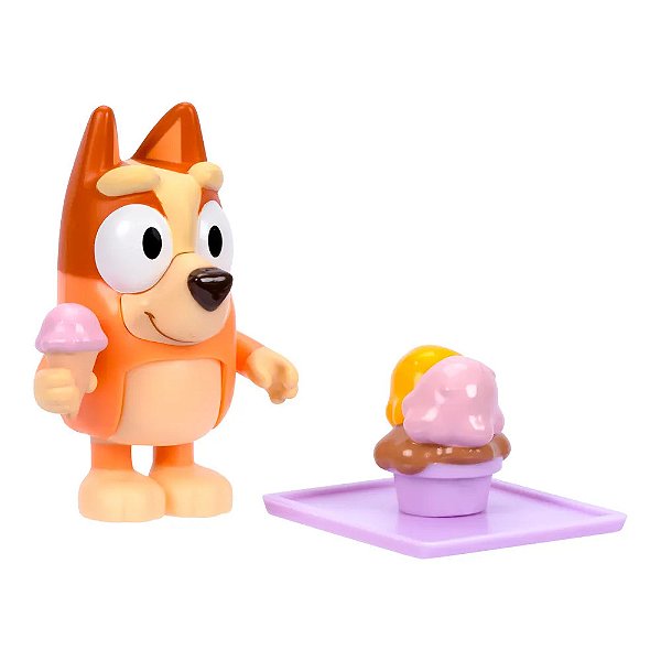 BINGO COM SORVETE - BONECO BLUEY COLECIONÁVEL 6 CM - CANDIDE