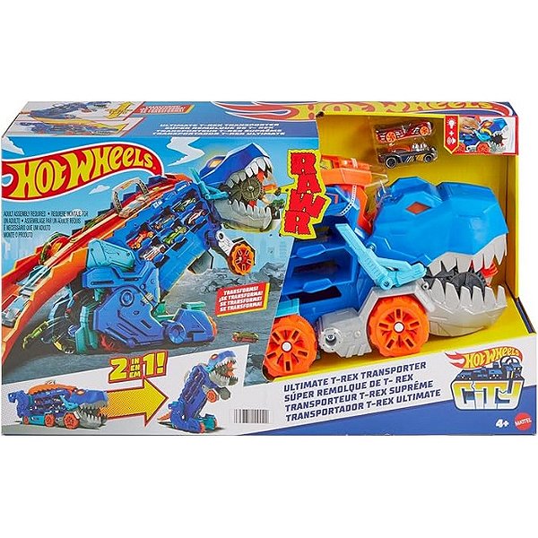 PISTA DE BRINQUEDO HOT WHEELS - SUPER REBOQUE DE T REX - MATTEL
