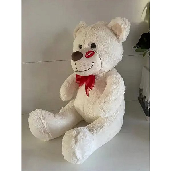 URSO DE PELUCIA BEIJINHO 60 CM EM PE - BRUMAR