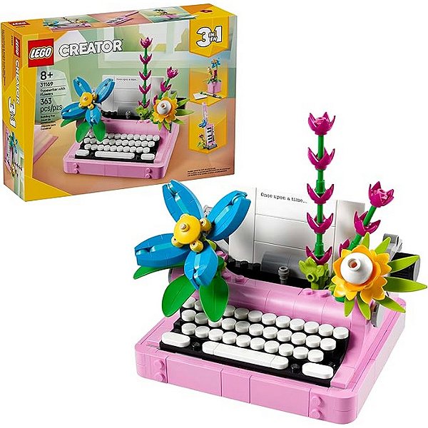 LEGO CREATOR - MAQUINA DE ESCREVER COM FLORES - 3 X 1