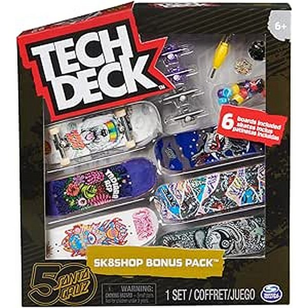 TECH DECK CONJUNTO SKATE DE DEDO CONTEM 6 SKATES - SUNNY