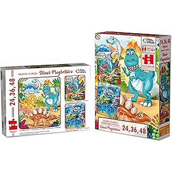 QUEBRA-CABEÇA 24/36/48 PÇS DINOS - PAIS E FILHOS