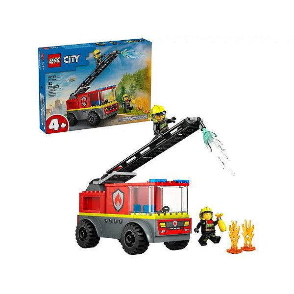 LEGO CITY - CAMINHÃO DOS BOMBEIROS COM ESCADA DE COMBATE AO FOGO