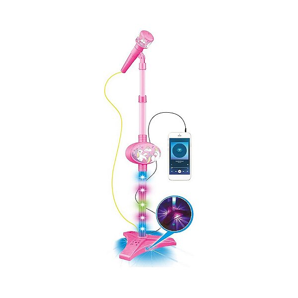 MICROFONE INFANTIL ROSA PEDESTAL  - PAIS E FILHOS