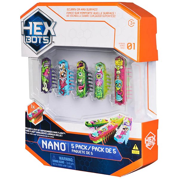 NANO FLASH PACK 5 HEX BOTS - SUNNY