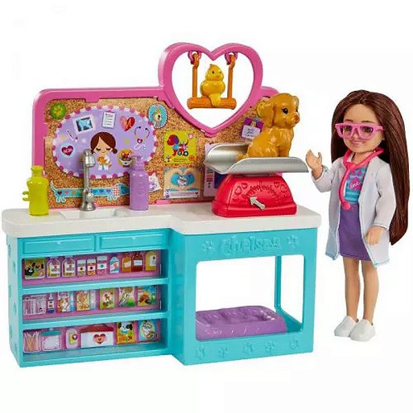 BARBIE FAMILY CHELSEA PLAYSET CLINICA PET - MATTEL