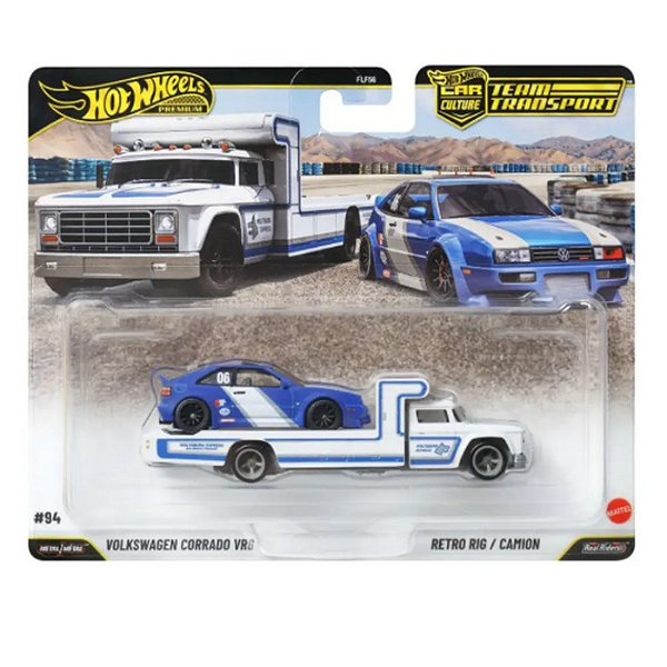 HOT WHEELS CARROS TRANSPORTE DE CARROS 1:64 VOLKSWAGEN E RETRO RIG - MATTEL