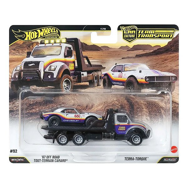 HOT WHEELS CARROS TRANSPORTE DE CARROS 1:64 CAMARO E TERRA-TORQUE - MATTEL