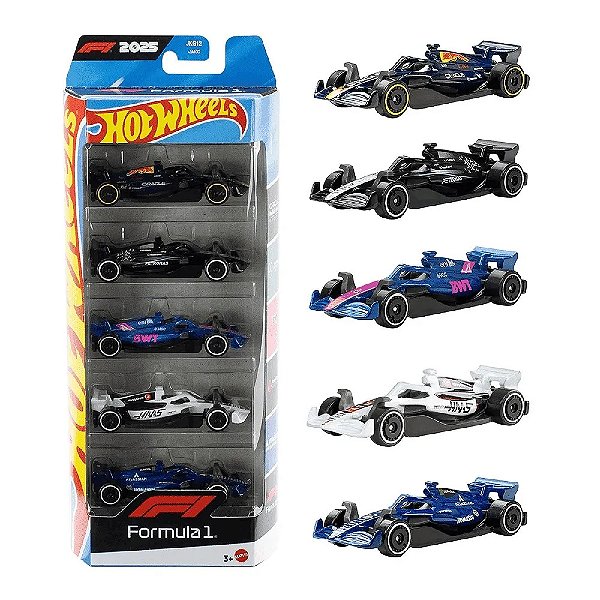 HOT WHEELS PACOTE COM 05 CARROS FORMULA 1 2025 1:64 SORTIMENTO - MATTEL