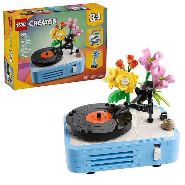 LEGO 3 EM 1 VITROLA COM FLORES