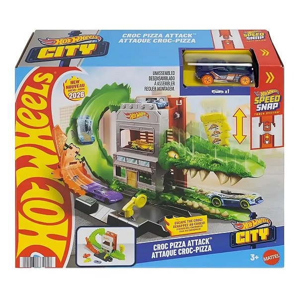 HOT WHEELS CITY PISTA MONSTROS E DESAFIOS RADICAIS CROC PIZZA - MATTEL