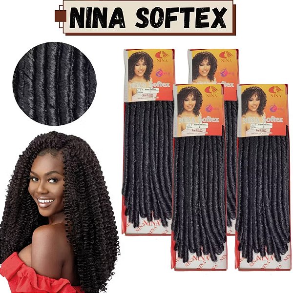 Nina Softex Kanekalon Sintético Preto