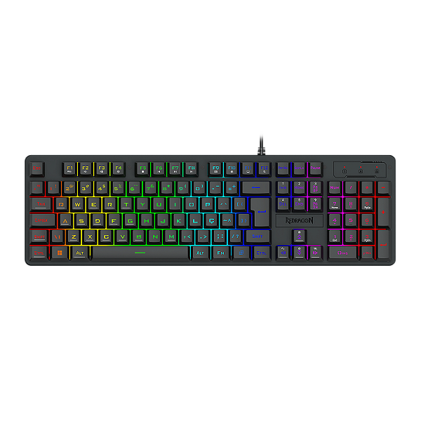 Teclado Membrana Gamer Redragon Netherbane Preto RGB K521-RGB (Recondicionado)