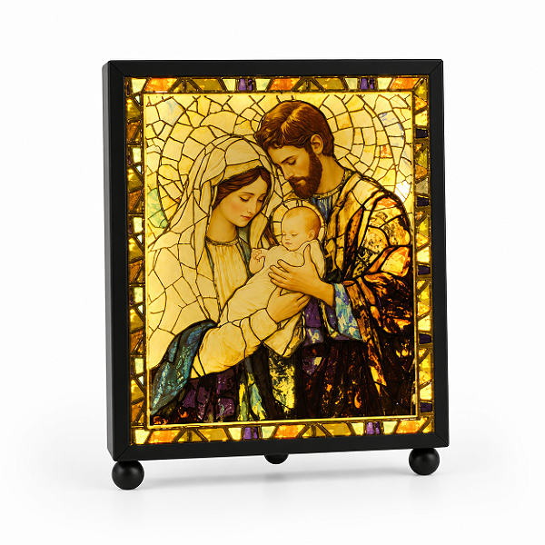 Luminária Vitral - Sagrada Família Quadrada
