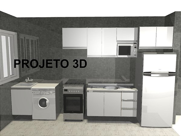 Cozinha Apartamento - 6 modulos - completo (MRV)