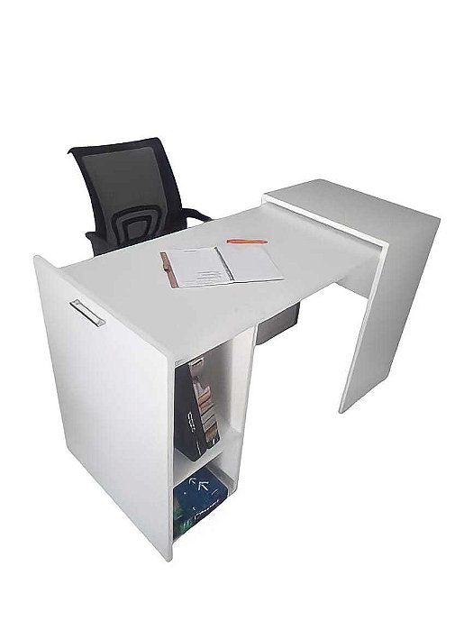 Home Office Oculto branco - Mesa funcional multiuso - mesa secreta - branco saldao
