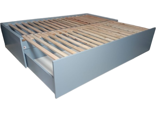 Cama box solteiro 3 em 1 Basic - Cor: Azul Astrall (claro)