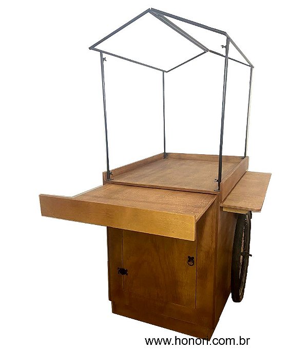 Carrinho Gourmet - carrinho com prateleira extensivel e toldo