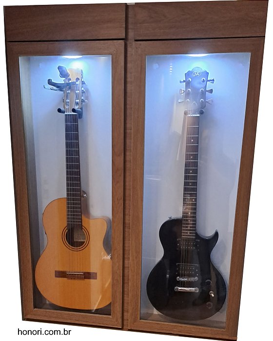 KIT 2 suporte Cases de parede expositor para Guitarra e Violão - hard case -capa