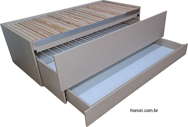 CAMA COM AUXILIAR SOLTEIRO 3 EM 1 - COM GAVETA - VERSA TITANIC - Cor: SAL ROSA ARAUCO