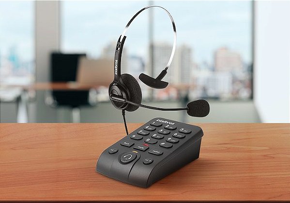Telefone Headset Intelbras HSB40 Ajustável Atendimento Automático Telemarketing RJ9   HSB 40