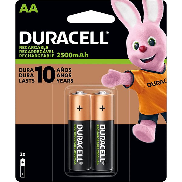 Pilha Recarregável AA 2500-mAh (Cartela c/2 pilhas) DURACELL