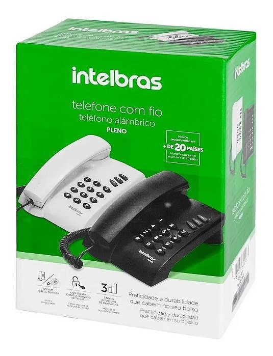 Telefone  Com Fio Intelbras Pleno Sem chave Função Pabx