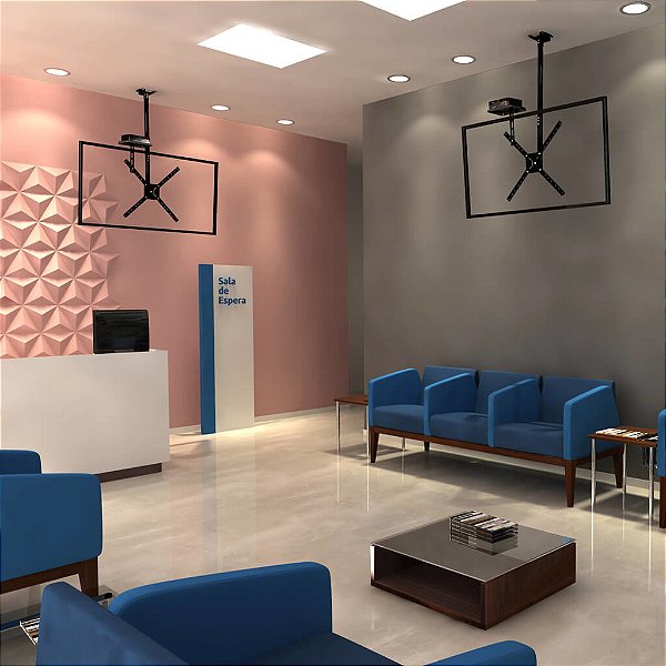 Suporte de Teto TV Lcd Led Plasma 10" à 55”  Gira 360 Grau SBRP 150 Brasforma