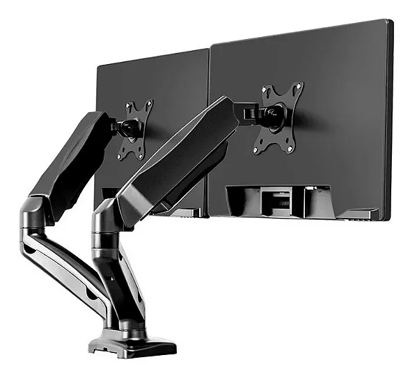 Suporte Monitor Duplo Pistão a Gás ELG F160N Articulado de Mesa