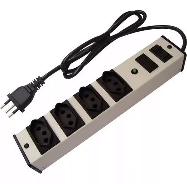Filtro de Linha 4 Tomadas com Fuzível Metálico Bivolt TKN