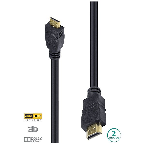 Cabo Hdmi X Mini Hdmi 2.0 4K Ultra HD hdr Dolby Digital 2 Metros Vinik