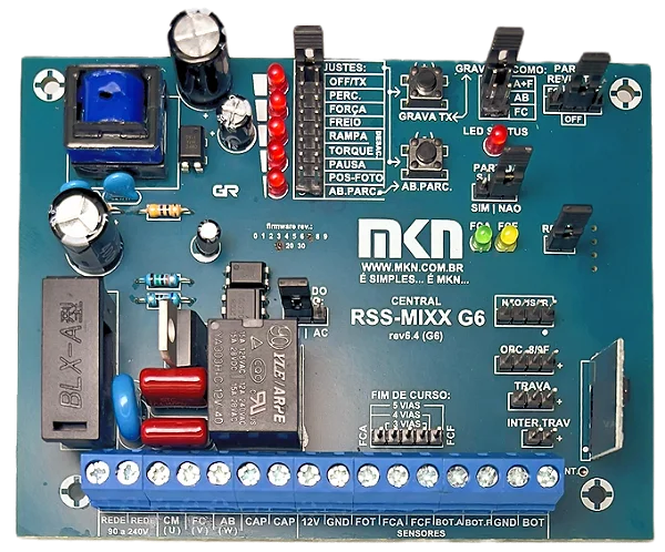 Central Placa Comando 433 MHZ Sem sensor HALL  Portão Eletrônico MKN Rss Mixx Universal